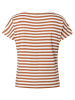 More & More Streifenshirt Paillettenpalme in regular stripes offwhite and clay brown