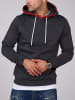 Jack & Jones Kapuzenpullover Print - INFINITY SWEAT HOOD in Dark Grey Melange