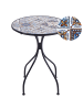 Beliani Outdoor Bistrotisch CIVITA in Schwarz/Blau/Braun - (W) 60 x (H) 75 x (L) 60 cm