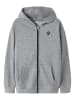 name it Kapuzensweatjacke NKMVIMO LS SWEAT CARD BRU in grey melange