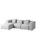 Beliani Ecksofa DOLVA in Grau/Schwarz - (W) 294 x (H) 72 x (L) 170 cm rechtsseitig