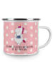 Mr. & Mrs. Panda Emaille Tasse Einhorn Fotograf mit Spruch in Rot Pastell