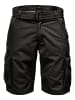 Humy Bermuda Chino Shorts mit Gürtel und Cargo Design A&S in Schwarz