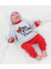 TupTam Baby Mädchen Langarmshirt Babyhose Outfit 2teilig in grau/rot