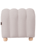 Beliani Pouf IDYLLWILD in Weiß/Braun - (W) 49 x (H) 46 x (L) 38 cm