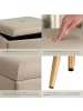 tectake Hocker mit Stauraum in Leinenoptik, 32,5 x 32,5 x 36,5 cm