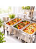 relaxdays 3 x Gastro-Behälter "GN 1/4" in Silber - (B)26,5 x (H)15 x (T)16,2 cm