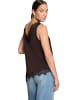 Zero  Satin-Bluse mit Spitzeneinsatz in Chocolate Plum
