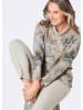 GOLDNER Sweatshirt Elegantes Langarmshirt mit Foliendruck in grau / melange