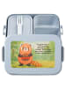 Mr. & Mrs. Panda Bento Box Roter Panda Design mit Spruch in Blau Pastell