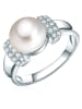 Valero Pearls Perlen-Ring Sterling Silber Zirkonia Süßwasser-Zuchtperle in silber