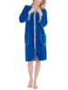 Aquarti Aquarti Damen Velours Bademantel Morgenmantel Kurz mit Reißverschlus in blau