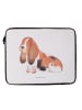 Mr. & Mrs. Panda Notebook Tasche Hund Basset Hound ohne Spruch in Weiß