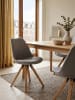 KADIMA DESIGN Esszimmerstühle 2er-Set Polsterstuhl Holzgestell Skandinavisch in Grau