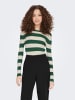 JACQUELINE de YONG Gestreifter Langarm Strickpullover Geripptes Basic JDYPLUM in Grasgrün
