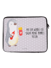 Mr. & Mrs. Panda Laptop Tasche Pinguin Pommes mit Spruch in Grau Pastell
