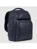 Piquadro Carl Rucksack RFID Schutz Leder 38.5 cm Laptopfach in blue