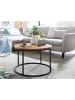KADIMA DESIGN Couchtisch | Holz/Metall, Eiche, 70x70x45cm, Rund