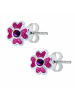 schmuck23 Silber Ohrringe 925 Blume 0,7 cm x 0,8 cm
