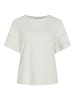 Vila T-Shirt mit Häkelspitze aus Baumwolle in Weiß