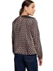 Zero  Satin-Bluse mit Print. in Brown/Blue