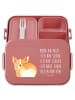 Mr. & Mrs. Panda Bento Box Corgi Po Motiv mit Spruch in Rot Pastell