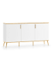 Feldmann-Wohnen Sideboard Viterbo Alpinweiß matt / goldfarben 170 / 40 / 88cm