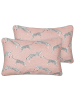 Beliani 2er-Set Dekokissen ARALES in Rosa/Weiß/Schwarz