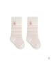 MUNADUNA 5er-Pack Mittelsocken in Rosa mit Hasenmotiv und Streifen