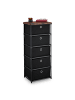 relaxdays Kommode in Schwarz/ Braun - (B)43 X (H)105 x (T)33 cm