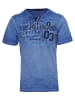 KOROSHI Kurzarm T-Shirt in blau