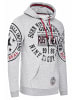Rusty Neal Streetwear Kapuzen-Pullover mit Prints in Grau