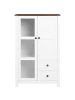 Beliani Vitrine PIMBA in Weiß/Braun - (W) 80 x (H) 125 x (L) 40 cm
