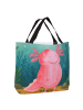 Mr. & Mrs. Panda Strandtasche Axolotl Glücklich Design ohne Spruch in Weiß