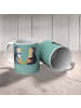 Mr. & Mrs. Panda Tasse 11. Hochzeitstag Stahlhochzeit mit Spruch in Meeresbrise