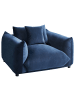 Beliani Sessel LUVOS in Blau/Braun - (W) 120 x (H) 74 x (L) 108 cm