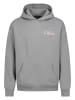 Sublevel Kapuzenpullover mit Logo-Schriftzug, Kängurutasche in Grau