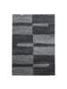 KADIMA DESIGN Teppich Hochflor Shaggy Karo Design Polypropylen Wohnzimmer in Grau