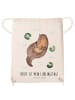 Mr. & Mrs. Panda Jutebeutel Otter Seerose mit Spruch in Creme