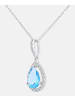 Diamant L'éternel Halskette mit Anhänger aus 375 Weißgold mit Diamant mit Topas