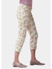 GOLDNER Kurzgröße:  Druckhose mit ausgefallenem Blumenmuster in weiß / gemustert