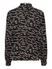 Kaffe Langarm-Bluse KAluna Regular fit in Black/Beige Abstract Print
