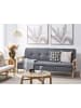 Beliani 3-Sitzer Sofa TJORN in Grau/Heller Holzfarbton - (W) 204 x (H) 84 x (L) 85 cm