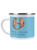 Mr. & Mrs. Panda Camping Emaille Tasse Freie Trauung Jawort mit ... in Sky Blue