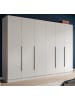 Inn.Furn Kleiderschrank weiß 6-türig 240 x 181 cm, Drehtürenschrank mit Kleiderstange