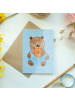 Mr. & Mrs. Panda babykarte Bären Buch ohne Spruch in Blau Pastell