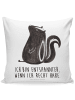 Mr. & Mrs. Panda Kissen 40x40 Stinktier Sitzen mit Spruch in Weiß