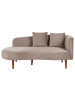 Beliani Chaiselongue CHAUMONT in Beige/Braun - (W) 168 x (H) 75 x (L) 74 cm