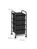 relaxdays Badrollwagen "4 Schubladen" in Schwarz - (B)33 x (H)74 x (T)39 cm