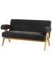 Beliani 2-Sitzer Sofa TAMRE in Schwarz/Braun - (W) 148 x (H) 79 x (L) 78 cm